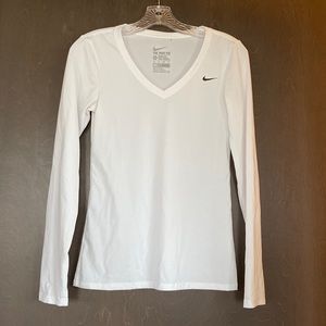 White Long Sleeve Nike Top